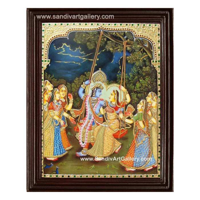 Radha Krishna Tanjore Painting14