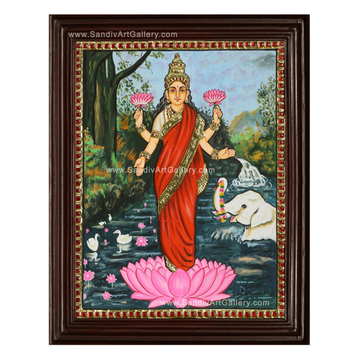 Ravivarma Lakshmi Tanjore Painting2