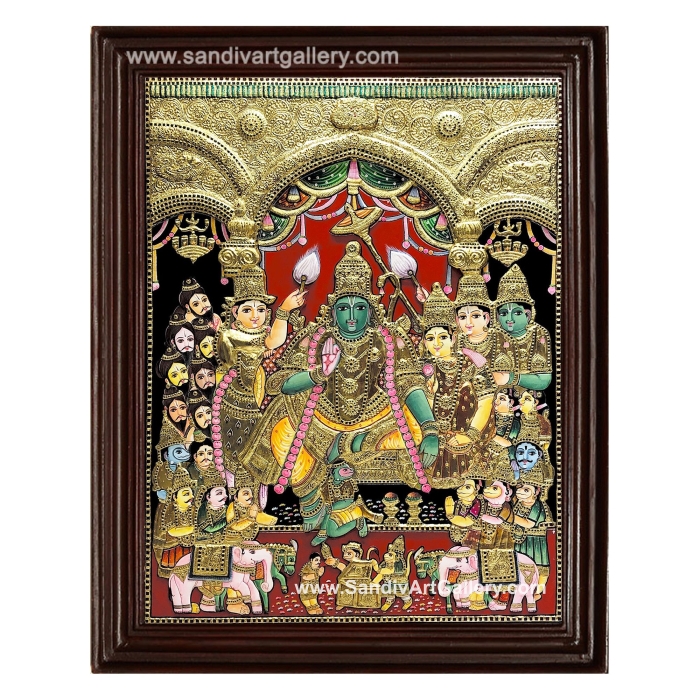 Shri Ramar Pattabhishekam Semi Tanjore Painting