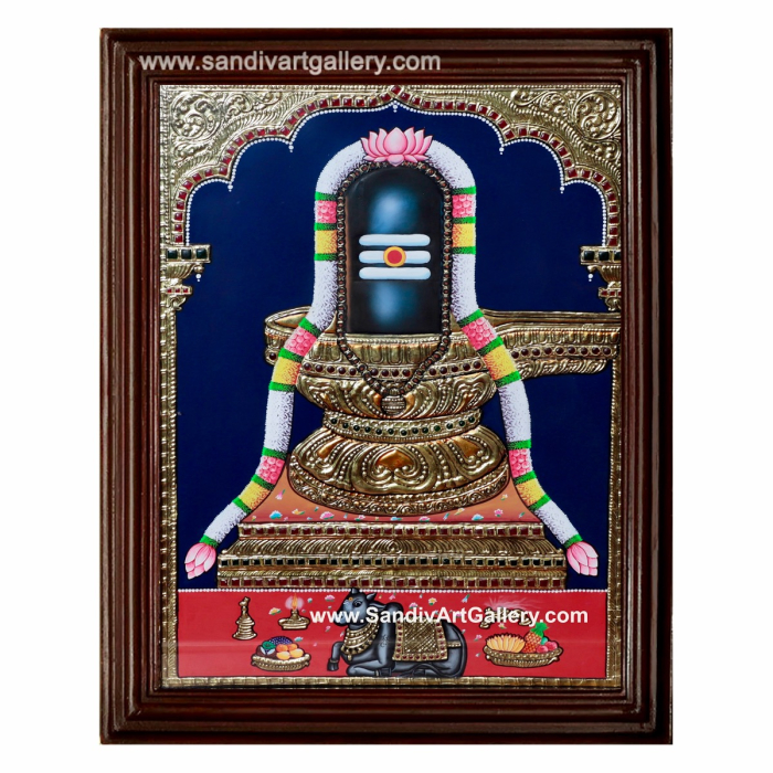 Shiva Lingam Tanjore Painting 1