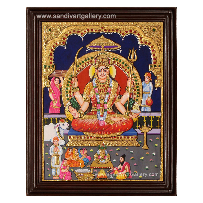 Goddess Santhoshi Maa Tanjore Painting