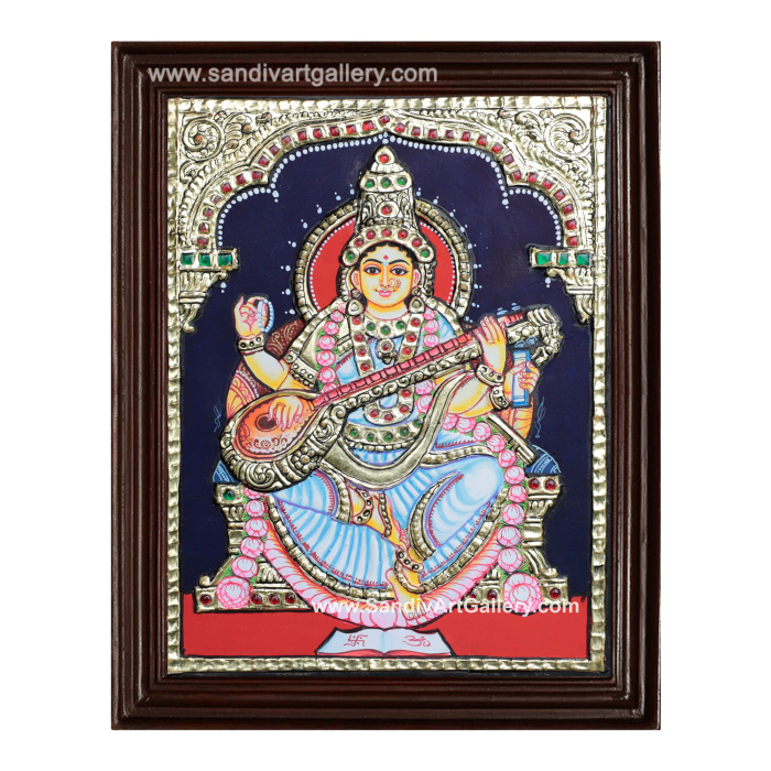 Saraswathi Devi Tanjore Painting 3