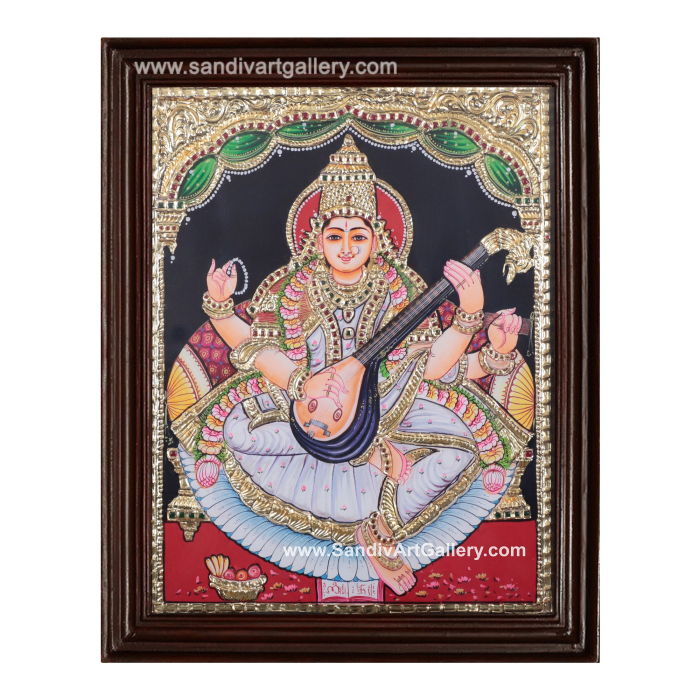 Goddess Saraswathi Mata Tanjore Painting