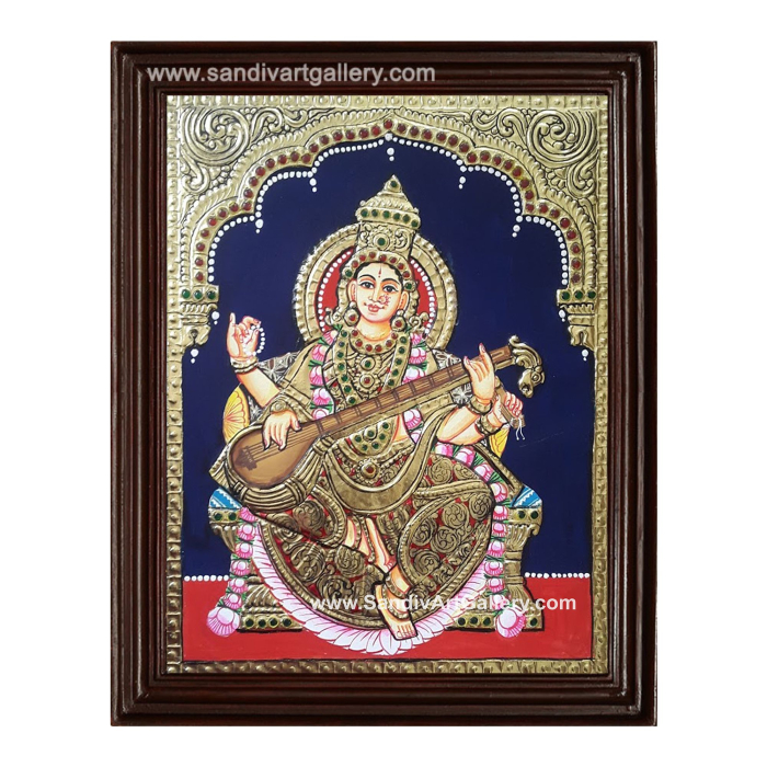 Saraswathi Devi Tanjore Painting 1