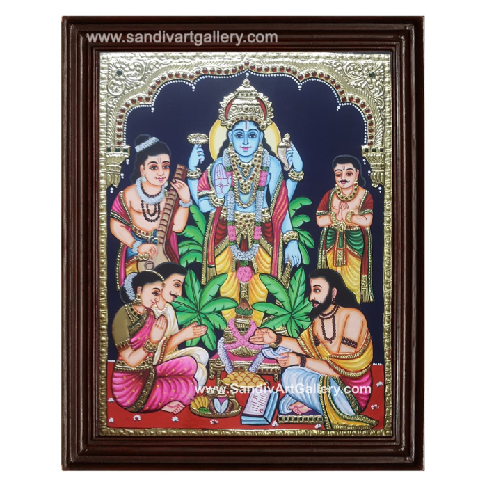 Sathya Narayana Swamy Tanjore Painting