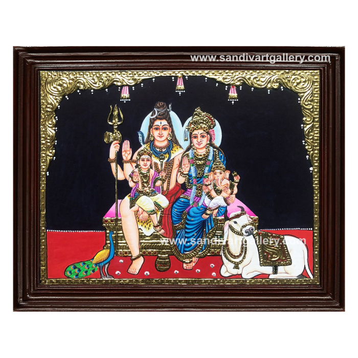 Shiva Family Tanjore Painting 2