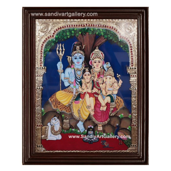 Shiva Kudumbam Tanjore Painting 1
