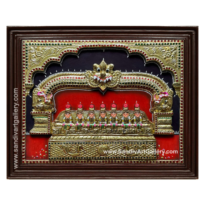 Thangamman 3D Embossed Tanjore Painting