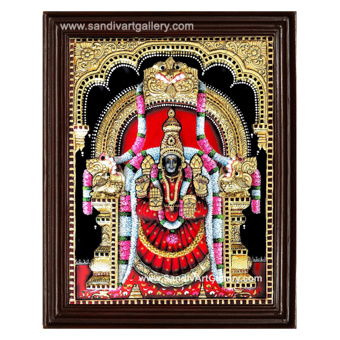 Padmavathi Thayar 3D Embossed Tanjore Painting
