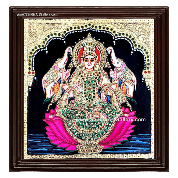 Gajalakshmi Tanjore Painting5