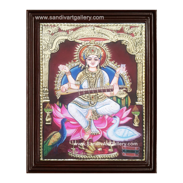 Saraswathi Devi Tanjore Painting 6