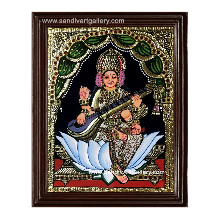 Thamarai Saraswathi Tanjore Painting