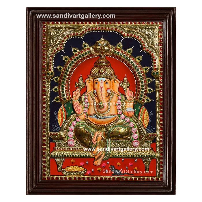 3D Ganesha Tanjore Painting 2