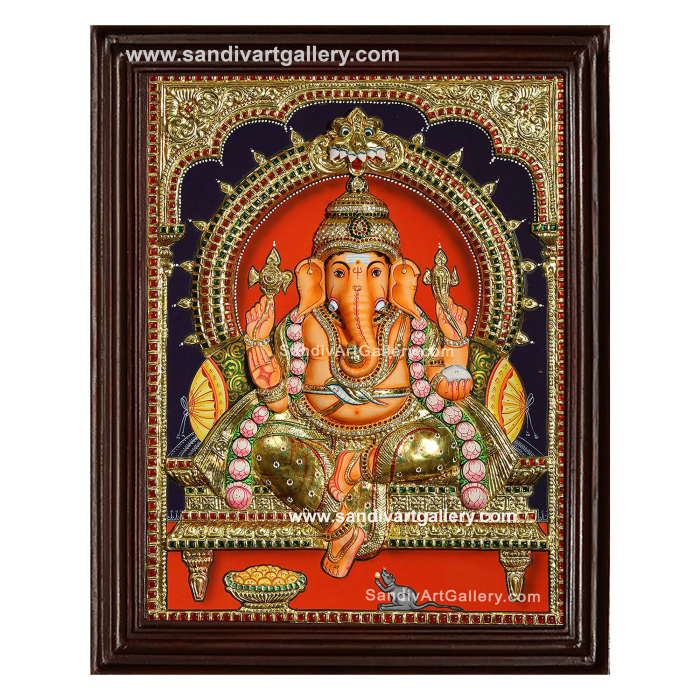 Vinayagar 3D Embossed Tanjore Painting 2
