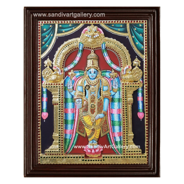Vishnu 3D Embossed Tanjore Painting
