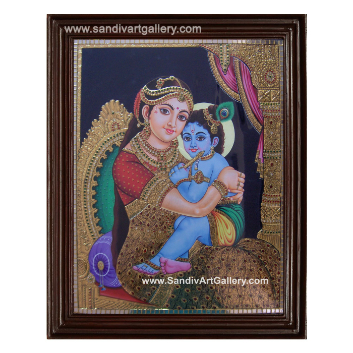 Traditional Yasodha Krishna Tanjore Painting2